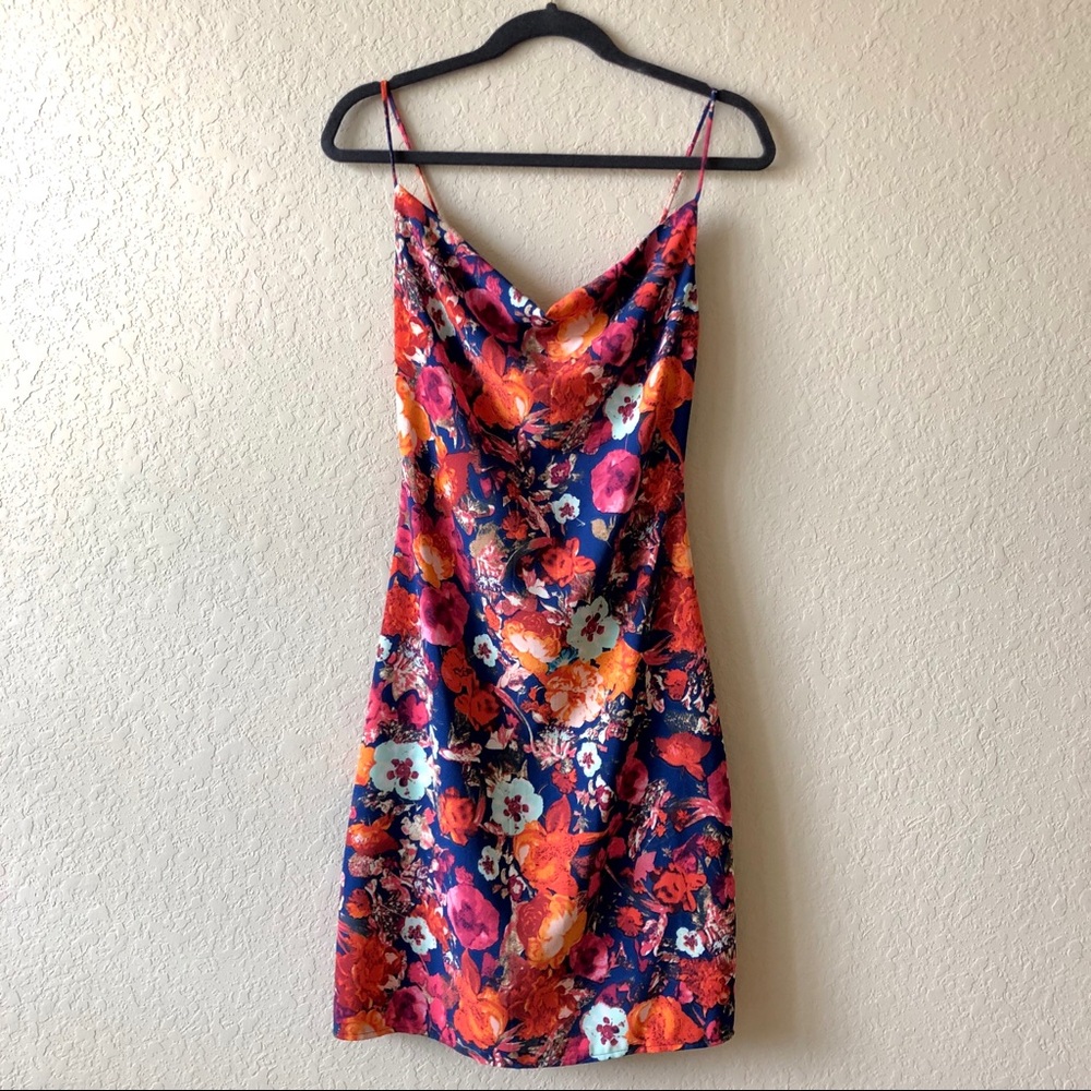 Floral Cowl Neck Slip Dress